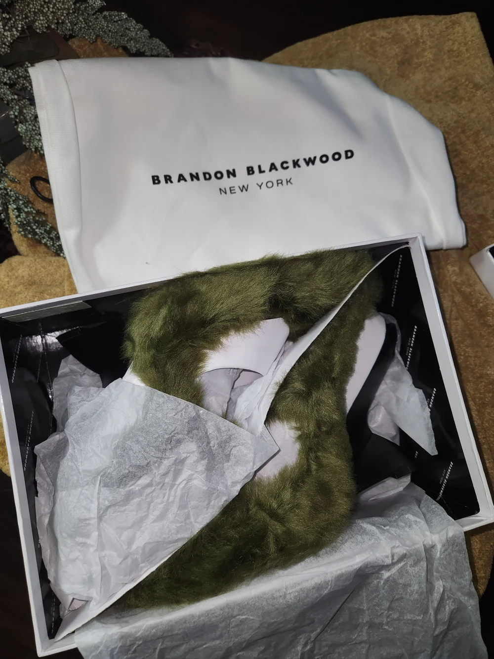 Brandon Blackwood Paloma Heel in Green Shearling